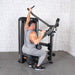 Muscle D Fitness Elite Plus Lat Pulldown - Commercial - Adjustable Seat - Pin Selectorized - Back Workout — front view