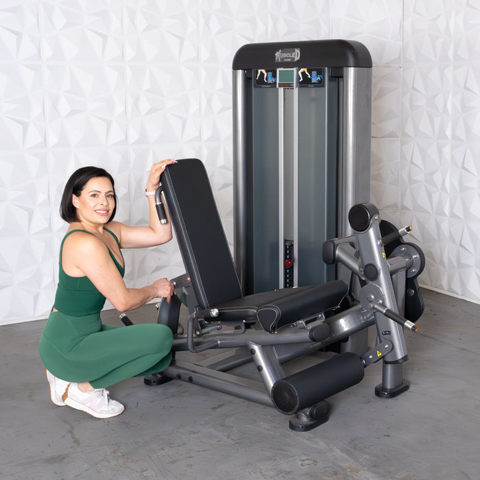 Muscle D Fitness Elite Plus Leg Ext/Prone Leg Curl Combo - Commercial Grade - Adjustable - Pin Selectorized