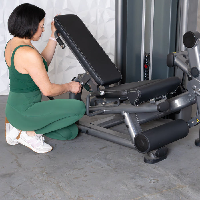 Muscle D Fitness Elite Plus Leg Ext/Prone Leg Curl Combo - Commercial Grade - Adjustable - Pin Selectorized