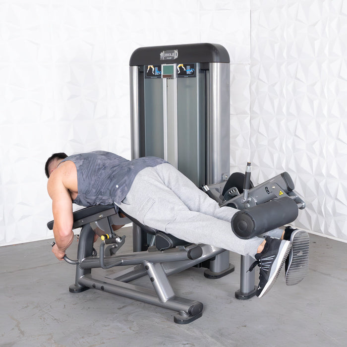 Muscle D Fitness Muscle D Fitness Elite Plus Leg Ext/Prone Leg Curl Combo - Commercial Grade - Adjus... — in use demonstration