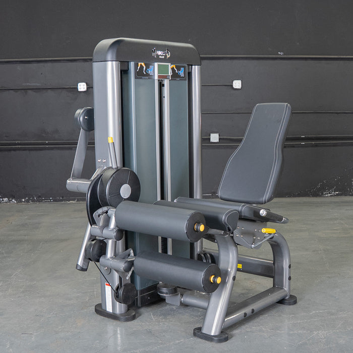 Muscle D Fitness Elite Plus Leg Ext/Seated Leg Curl Combo - Commercial Grade - Adjustable Seat - Pin Selectorized Weight Stack