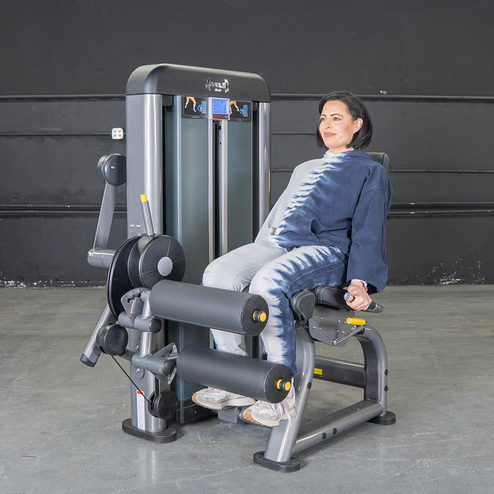 Muscle D Fitness Elite Plus Leg Ext/Seated Leg Curl Combo - Commercial Grade - Adjustable Seat - Pin Selectorized Weight Stack