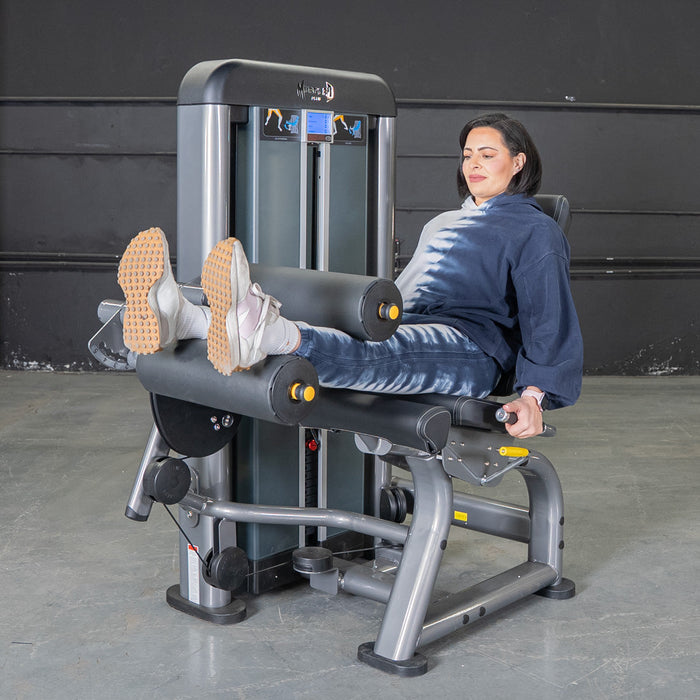 Muscle D Fitness Elite Plus Leg Ext/Seated Leg Curl Combo - Commercial Grade - Adjustable Seat - Pin Selectorized Weight Stack