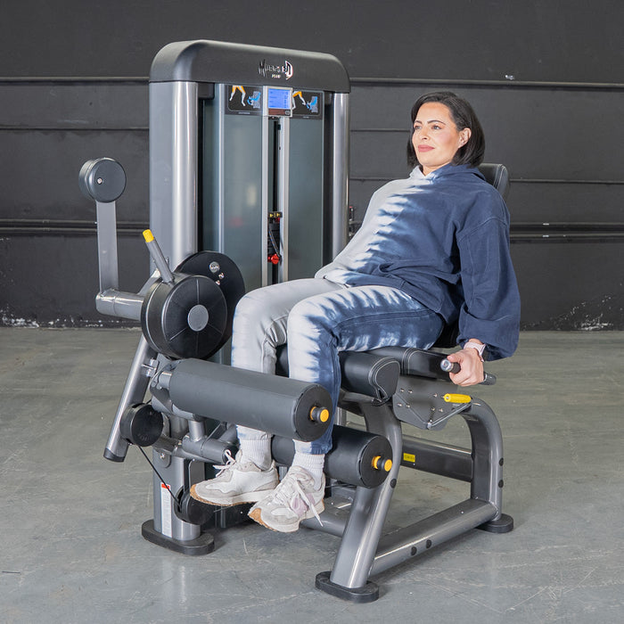 Muscle D Fitness Elite Plus Leg Ext/Seated Leg Curl Combo - Commercial Grade - Adjustable Seat - Pin Selectorized Weight Stack