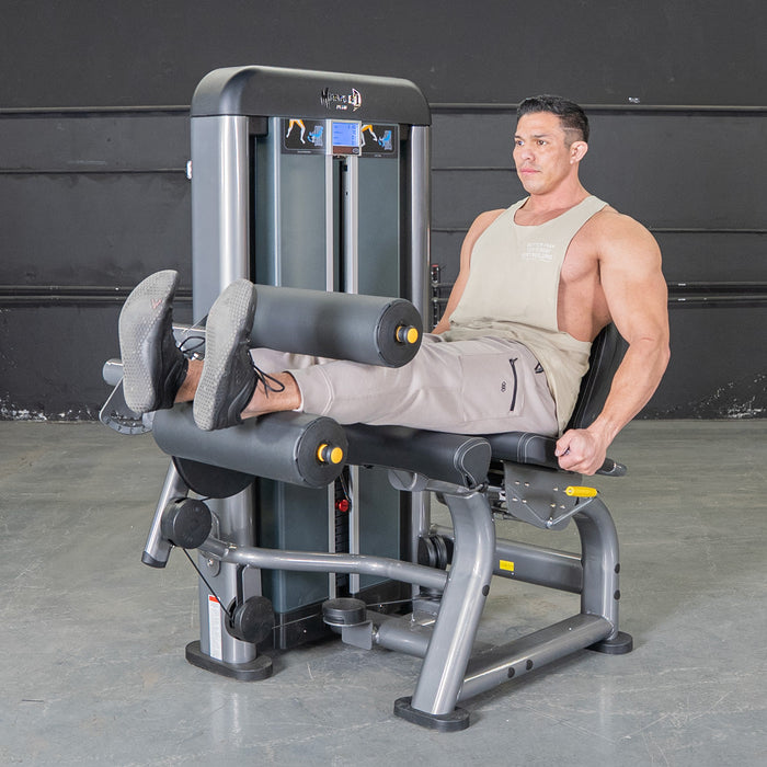 Muscle D Fitness Elite Plus Leg Ext/Seated Leg Curl Combo - Commercial Grade - Adjustable Seat - Pin Selectorized Weight Stack