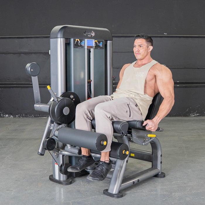 Muscle D Fitness Elite Plus Leg Ext/Seated Leg Curl Combo - Commercial Grade - Adjustable Seat - Pin Selectorized Weight Stack