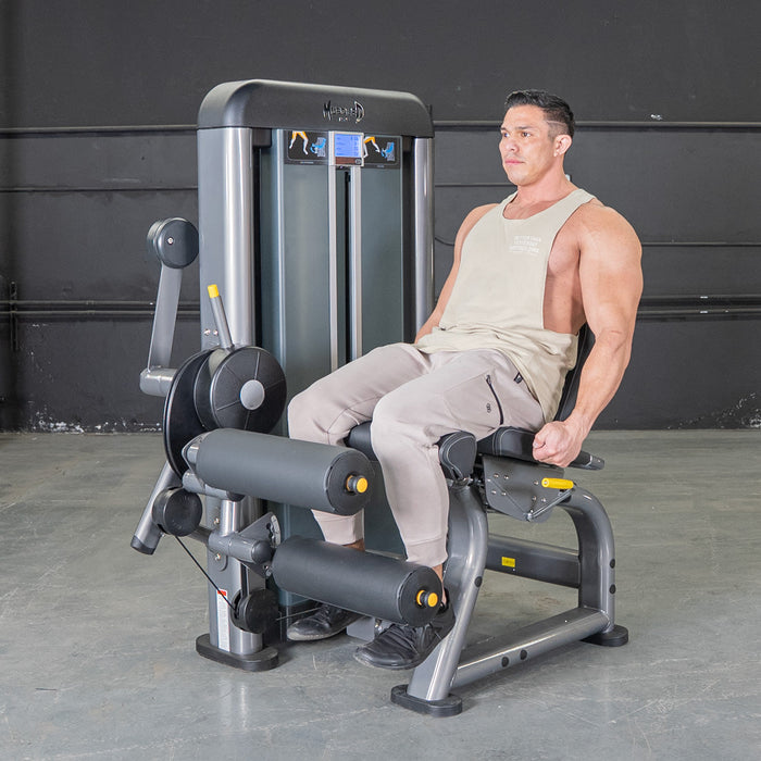 Muscle D Fitness Elite Plus Leg Ext/Seated Leg Curl Combo - Commercial Grade - Adjustable Seat - Pin Selectorized Weight Stack