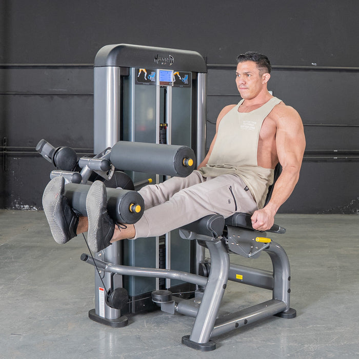 Muscle D Fitness Elite Plus Leg Ext/Seated Leg Curl Combo - Commercial Grade - Adjustable Seat - Pin Selectorized Weight Stack