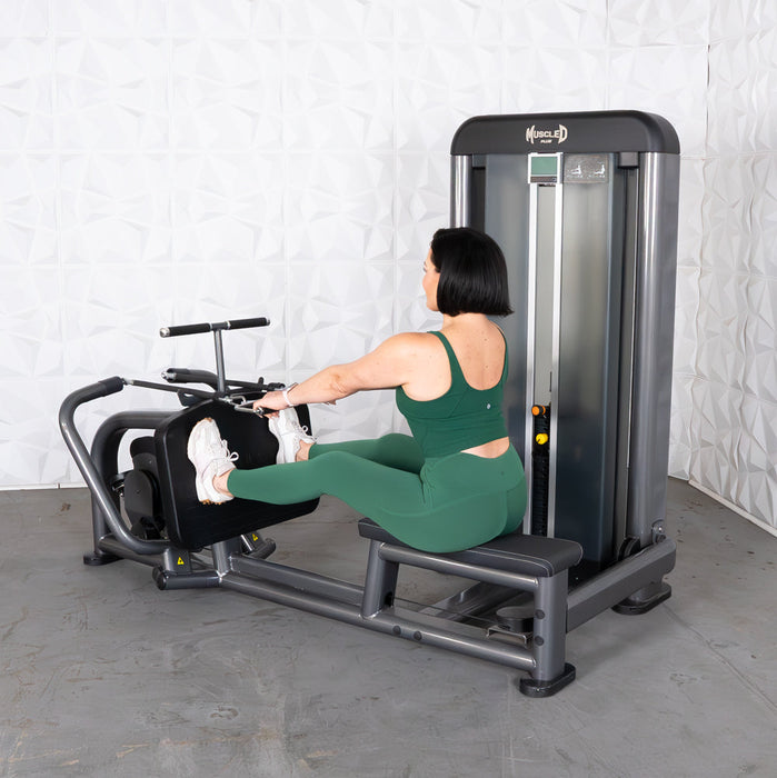 Muscle D Fitness Elite Plus Long Pull Row - Commercial Grade - Adjustable Seat - Pin Selectorized - Back Workout
