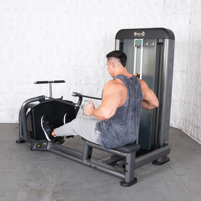 Muscle D Fitness Elite Plus Long Pull Row - Commercial Grade - Adjustable Seat - Pin Selectorized - Back Workout
