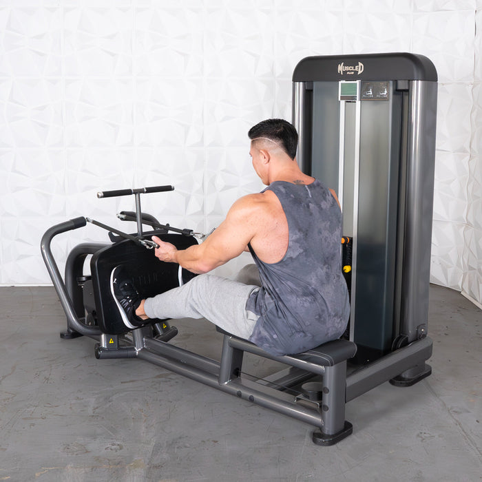 Muscle D Fitness Elite Plus Long Pull Row - Commercial Grade - Adjustable Seat - Pin Selectorized - Back Workout