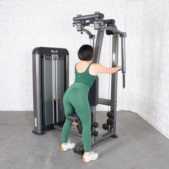 Muscle D Fitness Elite Plus Pec / Rear Delt - Commercial Grade - Adjustable Seat - Pin Selectorized - Combo Machine