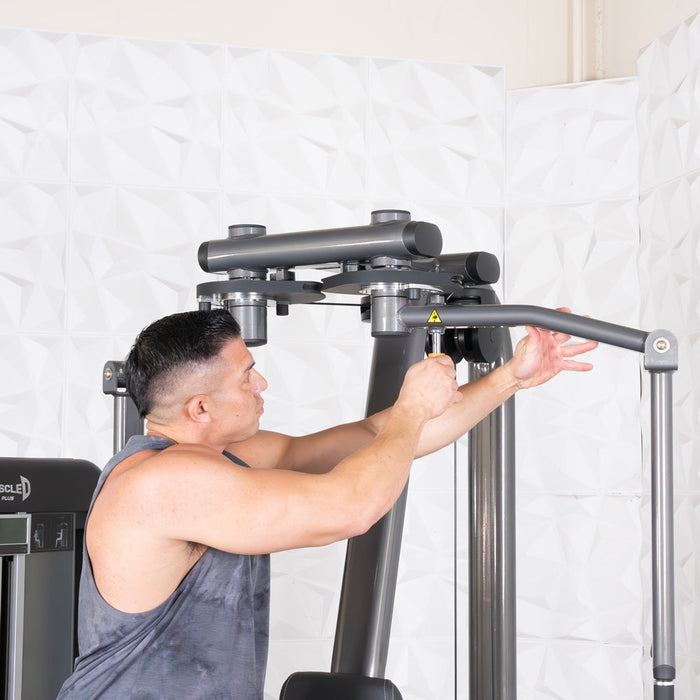 Muscle D Fitness Elite Plus Pec / Rear Delt - Commercial Grade - Adjustable Seat - Pin Selectorized - Combo Machine