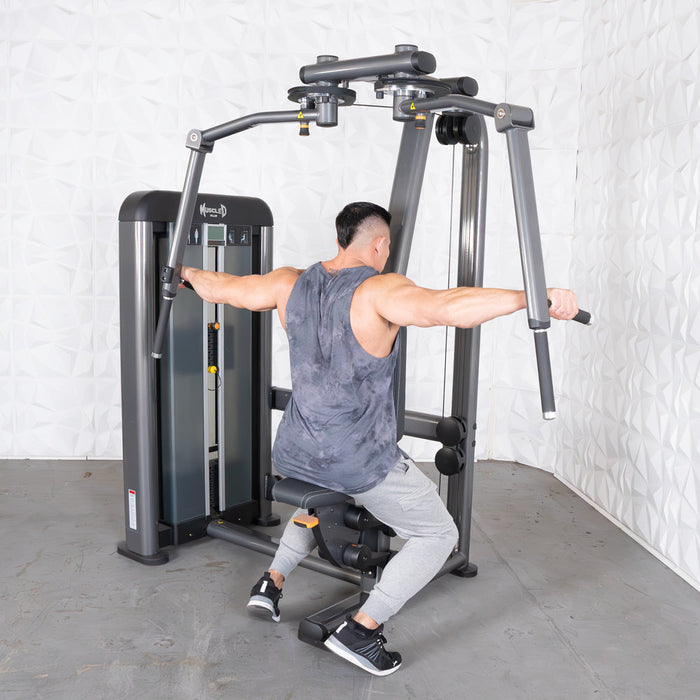 Muscle D Fitness Elite Plus Pec / Rear Delt - Commercial Grade - Adjustable Seat - Pin Selectorized - Combo Machine