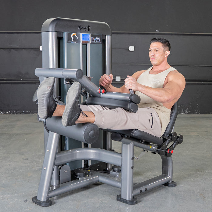 Muscle D Fitness Elite Plus Seated Leg Curl - Commercial Grade - Adjustable Seat - Pin Selectorized - Quads Workout