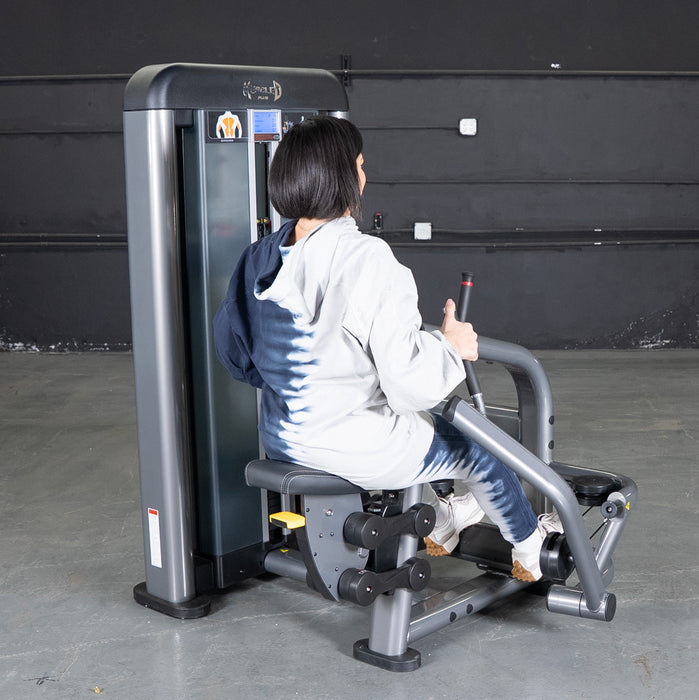 Muscle D Fitness Elite Plus Seated Row -  Commercial Grade - Adjustable Seat - Pin Selectorized - Lower Delt Workout