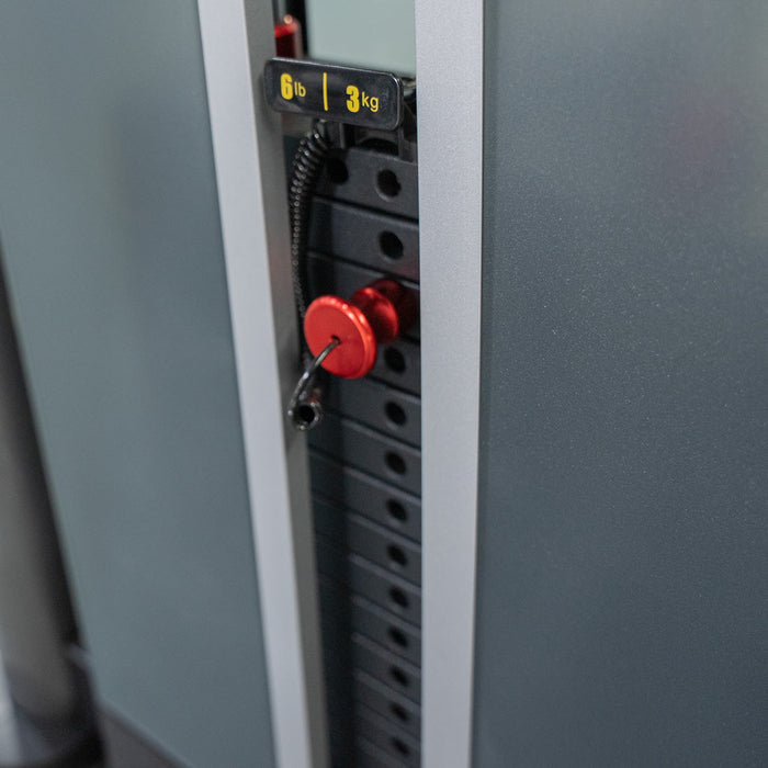 Muscle D Fitness Elite Plus Shoulder Press - Commercial Grade - Adjustable Seat - Pin Selectorized Traps Workout