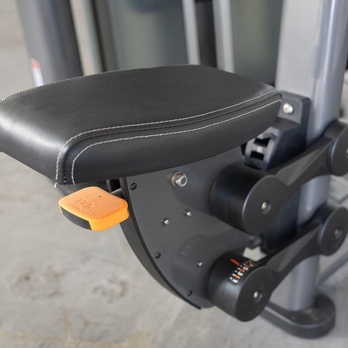 Muscle D Fitness Elite Plus Side Lateral -nCommercial Grade - Adjustable Seat - Pin Selectorized Shoulder - Traps Workout