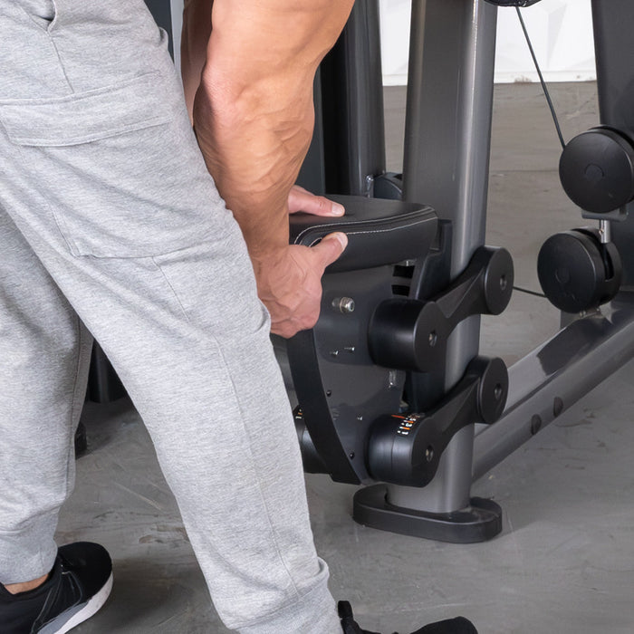 Muscle D Fitness Elite Plus Side Lateral -nCommercial Grade - Adjustable Seat - Pin Selectorized Shoulder - Traps Workout