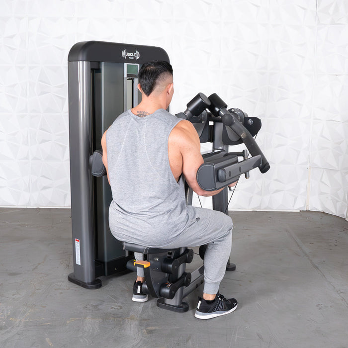 Muscle D Fitness Elite Plus Side Lateral -nCommercial Grade - Adjustable Seat - Pin Selectorized Shoulder - Traps Workout