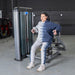 Muscle D Fitness Elite Plus Triceps Press - Commercial Grade - Adjustable Seat - Pin Selectorized — side profile