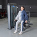 Muscle D Fitness Elite Plus Triceps Press - Commercial Grade - Adjustable Seat - Pin Selectorized — in use demonstration