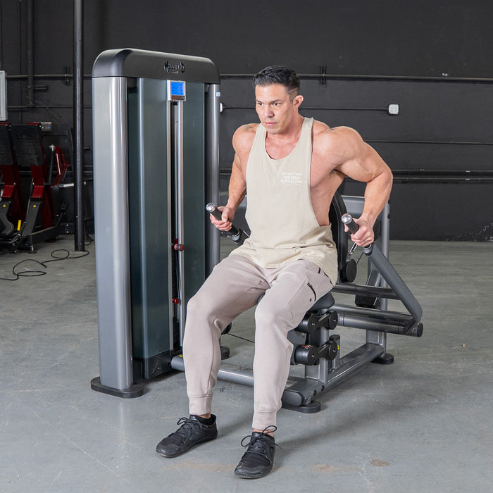 Muscle D Fitness Elite Plus Triceps Press - Commercial Grade - Adjustable Seat - Pin Selectorized