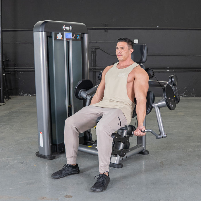 Muscle D Fitness Elite Plus Biceps Curl - Commercial Grade - Adjustable Seat - Pin Selectorized - Full Motion Arm Curl