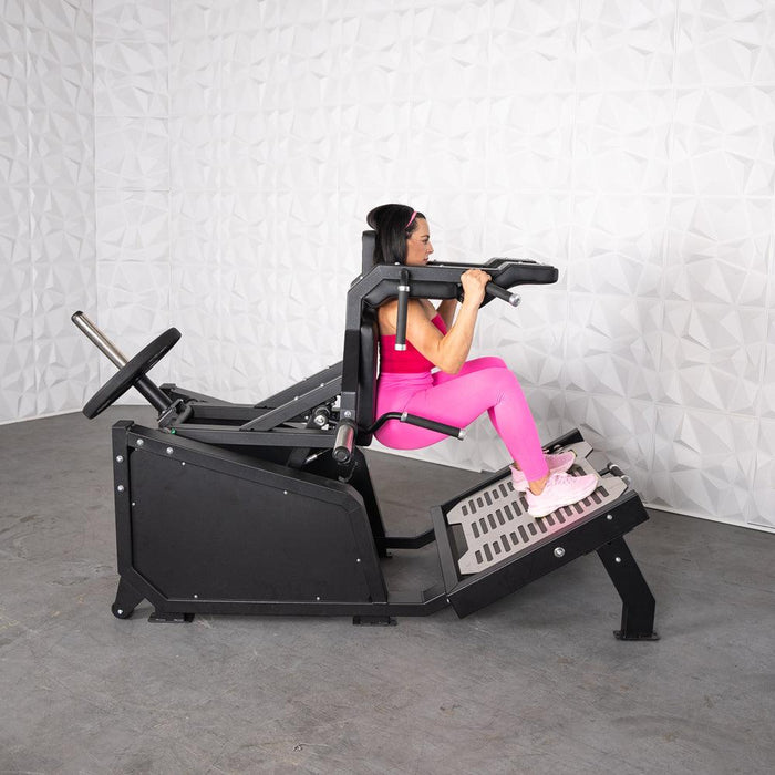 Muscle D Fitness Excel Glute Line Hack Squat / Front Squat - Muscle D Fitness - Plate Load Squat... — grip and contact surface