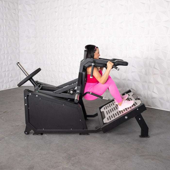 Muscle D Fitness Excel Glute Line Hack Squat / Front Squat - Muscle D Fitness - Plate Load Squat Machine - Cou... — front view