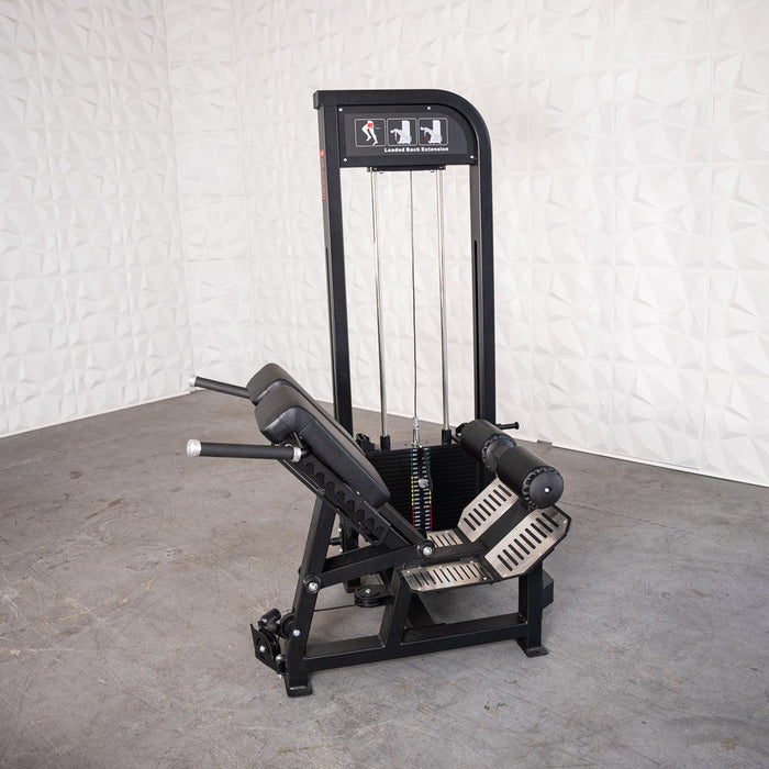 Muscle D Fitness Excel Loaded Back Extension - Selectorized 45 Degree Hyper Extension - Band Compatable — front view