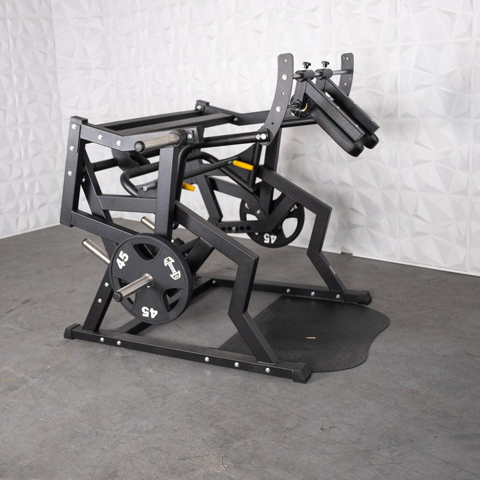 Excel Power Hack Squat - Muscle D Fitness - Plate Load Heavy Squat Machine - Weight Storage Pegs - Safety Stop