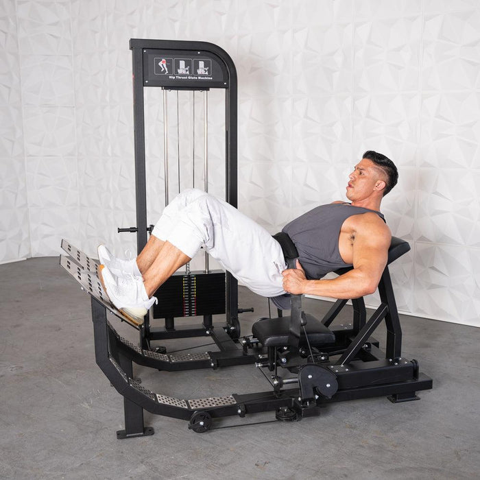 Muscle D Fitness Excel Selectorized Hip Thrust Glute -Selectorized Glute Drive - Band Compatable — grip and contact surface