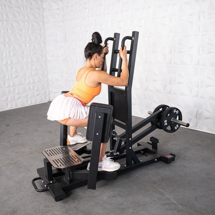 Muscle D Fitness Excel Standing Hip Abductor - Muscle D Fitness - Plate Load Glute - Band Compatible — front view