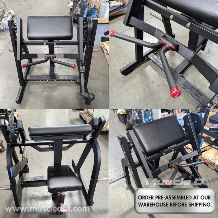 Muscle D Fitness Excel Seated Biceps - Muscle D Fitness - Plate Load Arm Curl - Piston Assisted Seat... — weight load capacity