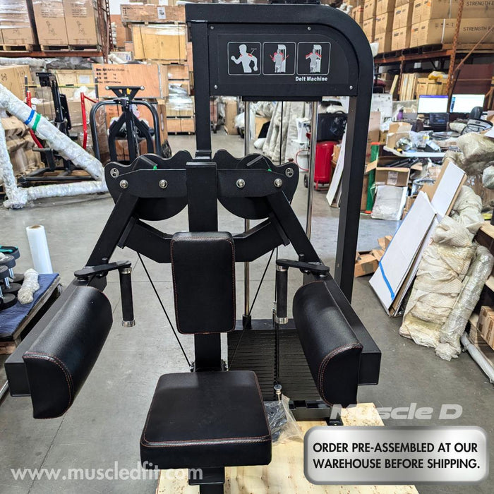 Muscle D Fitness Excel Side Lateral - Selectorized Delt Raise - Gas Shock Assisted Seat Adjustment — weight load capacity