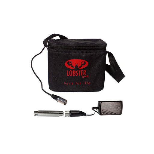 Lobster external battery pack in canvas carry bag with shoulder strap