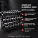 French Fitness FF-HDR 3 Tier Hex Dumbbell Rack (New) — side angle