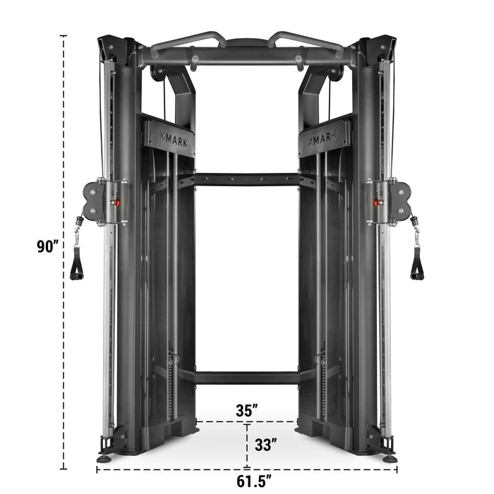 XMARK Functional Trainer With Dual 230 lb Weight Stacks — side profile
