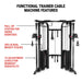 XMARK Functional Trainer Cable Machine with Dual 200 lb Weight Stacks — grip and contact surface