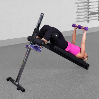 Body Solid Pro-Style Adjustable Ab Board - GAB60B — full setup angle