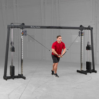 Body Solid Deluxe Cable Crossover - GDCC250B — full setup angle