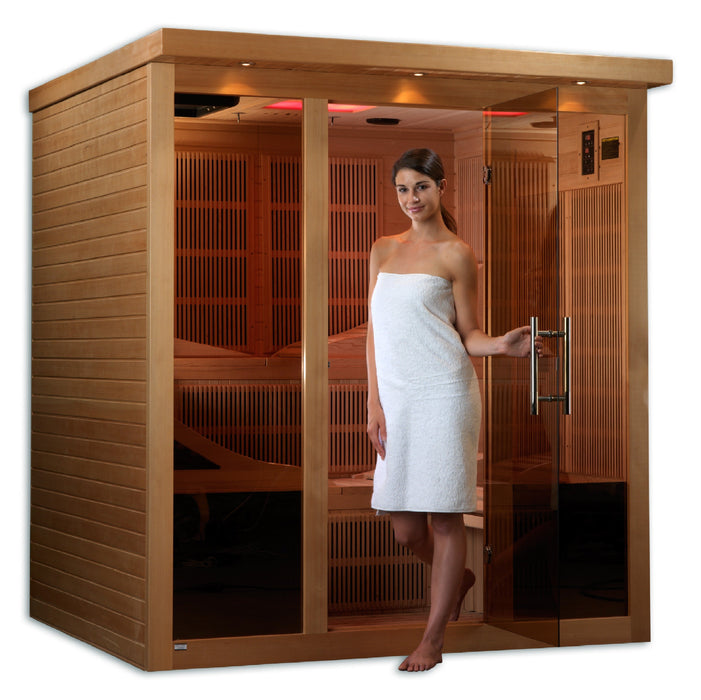 Golden Designs Monaco Elite 6-Person Pure Tech Near Zero Far Infrared Sauna Canadian Hemlock -