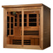 Golden Designs 6-person near zero EMF far infrared sauna angled exterior view