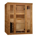 Golden Designs "Andermatt" 3 Person Traditional Steam Sauna Pacific Premium Clear Cedar GDI-7030-01 — front view
