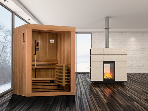 Golden Designs Sundsvall Edition 2 Person Traditional Steam Sauna Canadian Red Cedar - Gdi-7289-01