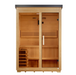 Golden Designs "Arlberg" 3 Person Traditional Outdoor Sauna Flat Roof Canadian Hemlock GDI-8003-01 — front view
