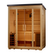Golden Designs "Vorarlberg" 5 Person Traditional Outdoor Sauna Flat Roof Canadian Hemlock GDI-8005-01 — front right view