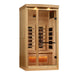 Golden Designs Reserve Edition 1-person full spectrum sauna front exterior view