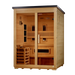 Golden Designs "Carinthia" 3 Person Hybrid Outdoor Sauna Flat Roof (Full Spectrum IR or Traditional Stove) GDI-8023-01 — front right view